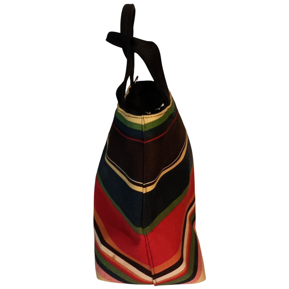 90s Pristine‎ Structured Striped Rainbow  Bag Purse Vintage SKUCH090 - Picture 3 of 9